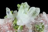 Unique, Epidote Crystal Cluster with Quartz - Morocco #84333-2